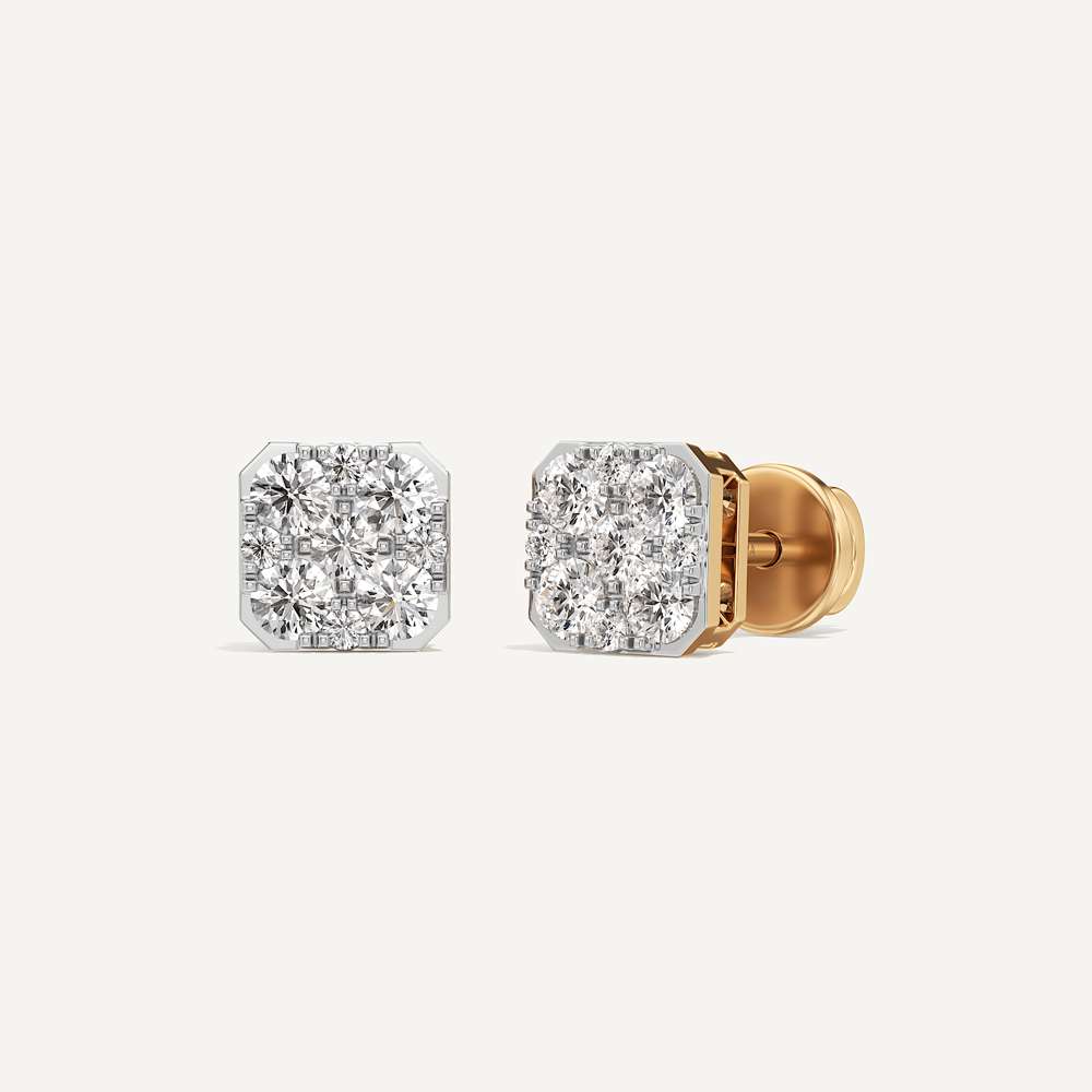 Aura Asscher Diamond Stud