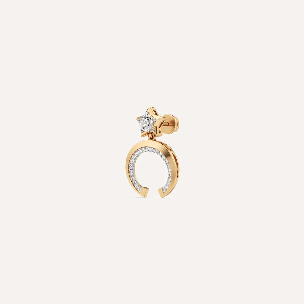 Polaris Halo Star Studded Horseshoe Earring