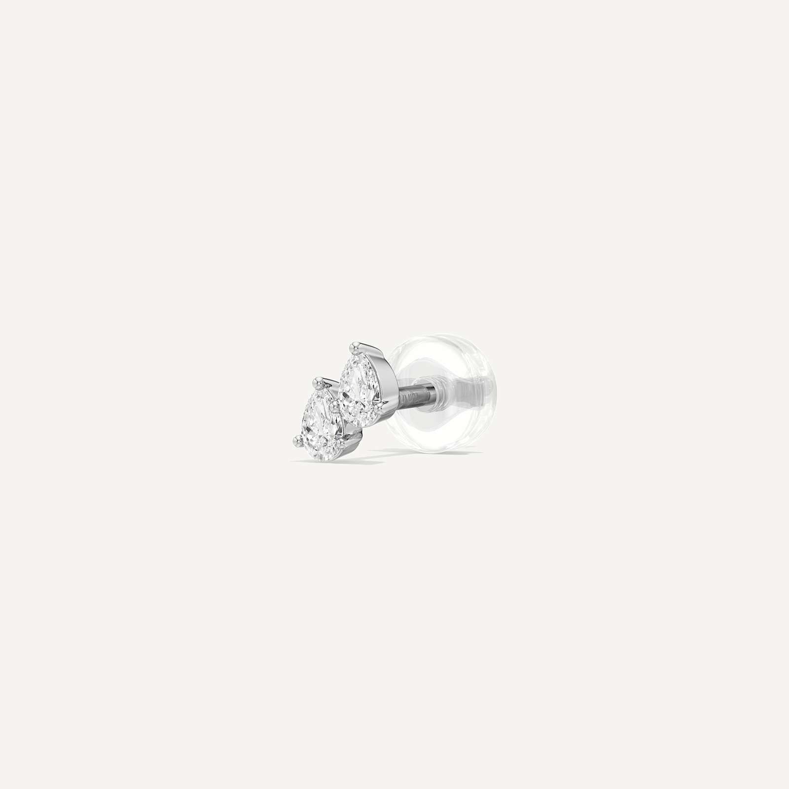 Dew Drop Pear Diamond Stud