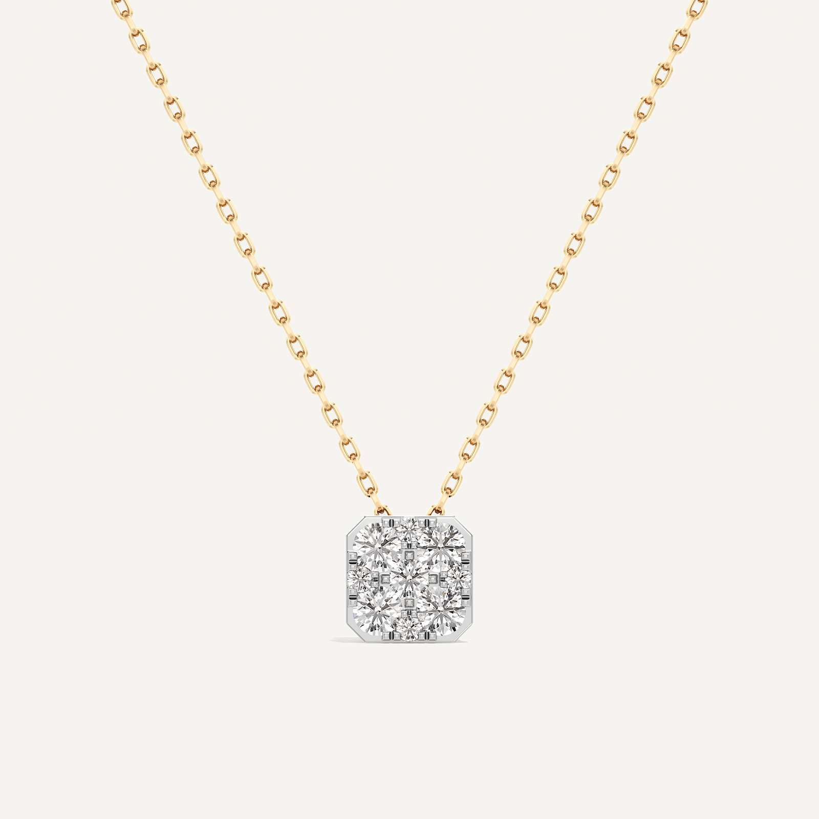 Dazzling Asscher Diamond Pendant with Chain