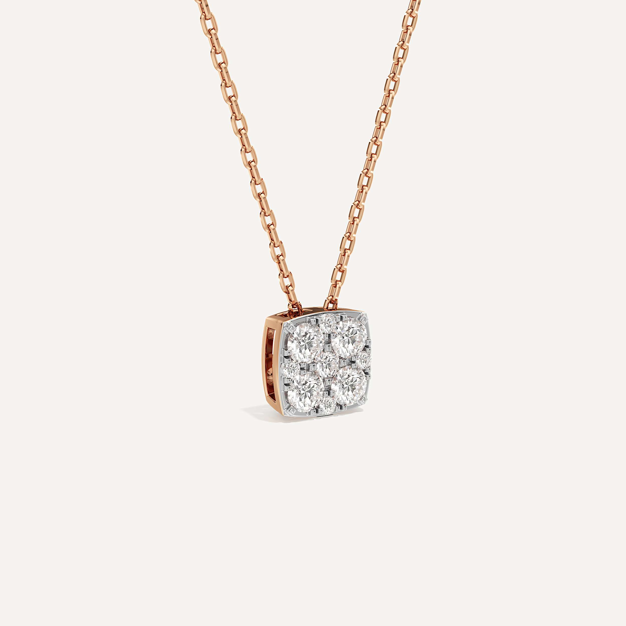 Regal Cushion Diamond Pendant with Chain