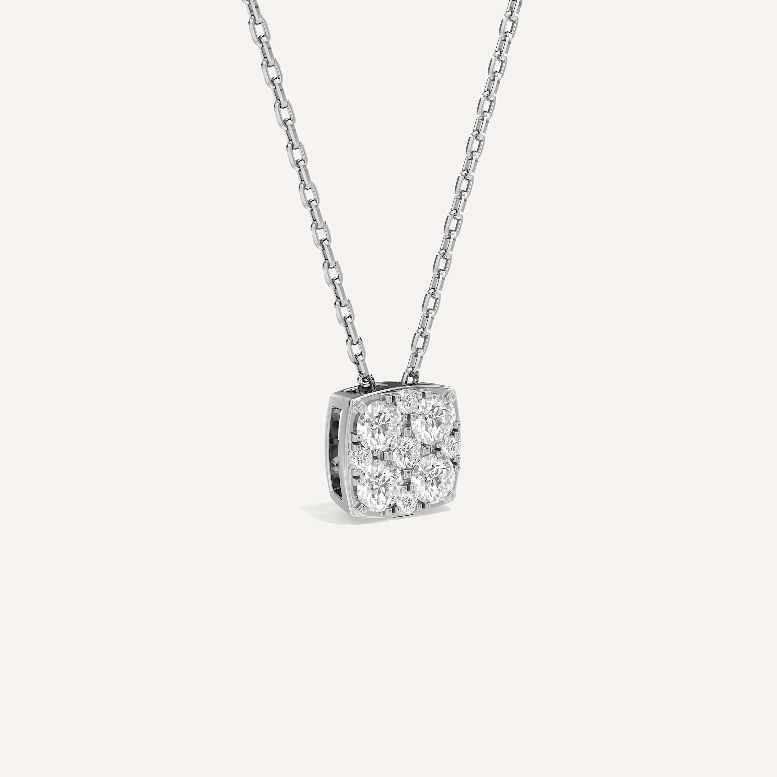 Regal Cushion Diamond Pendant with Chain