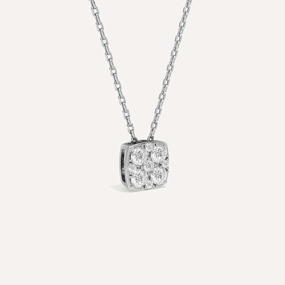 Regal Cushion Diamond Pendant with Chain