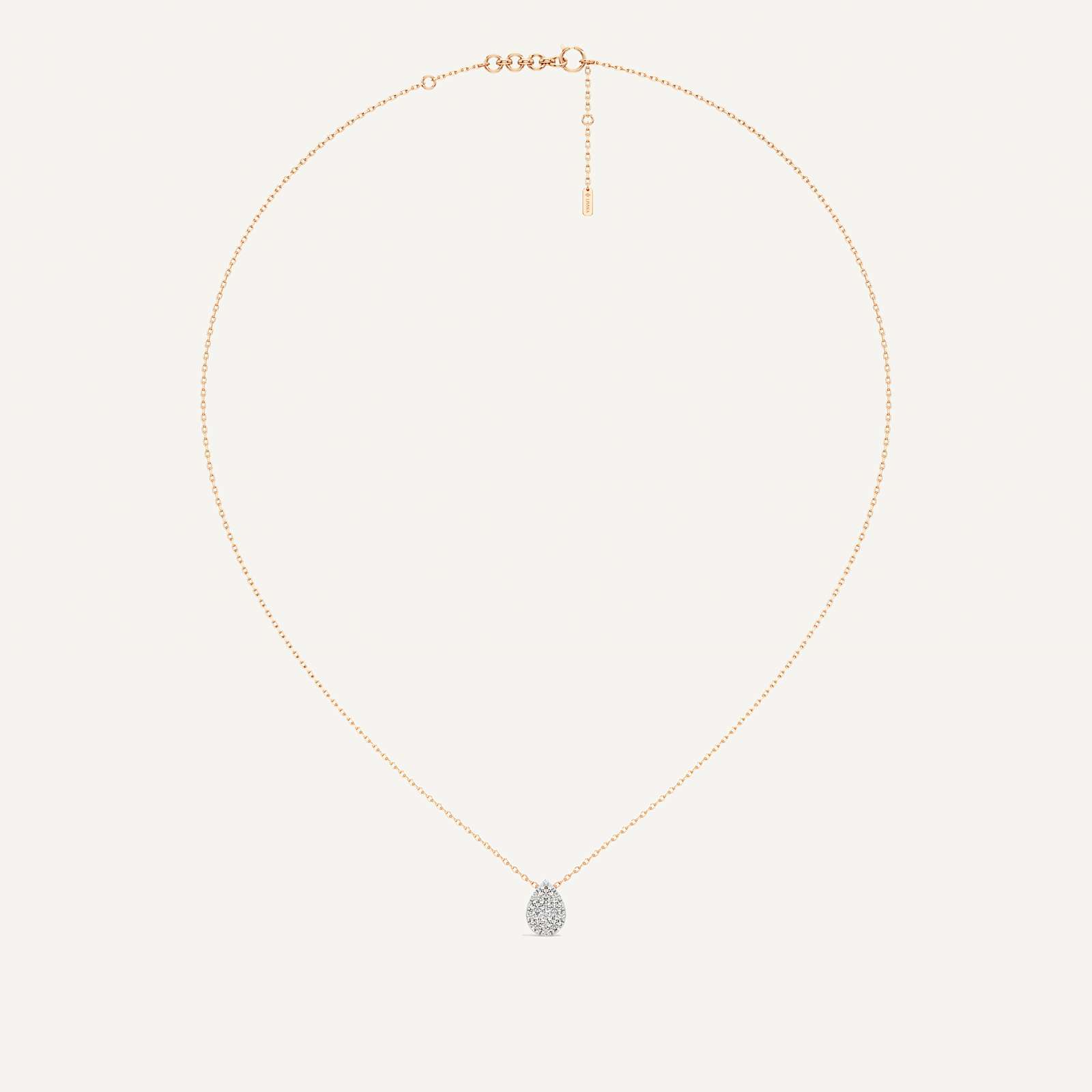 Drawn Pear Diamond Pendant with Chain