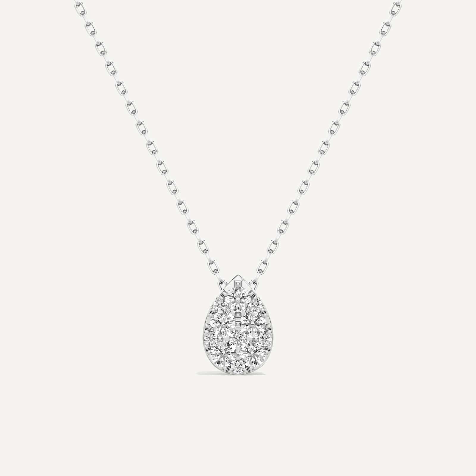 Drawn Pear Diamond Pendant with Chain