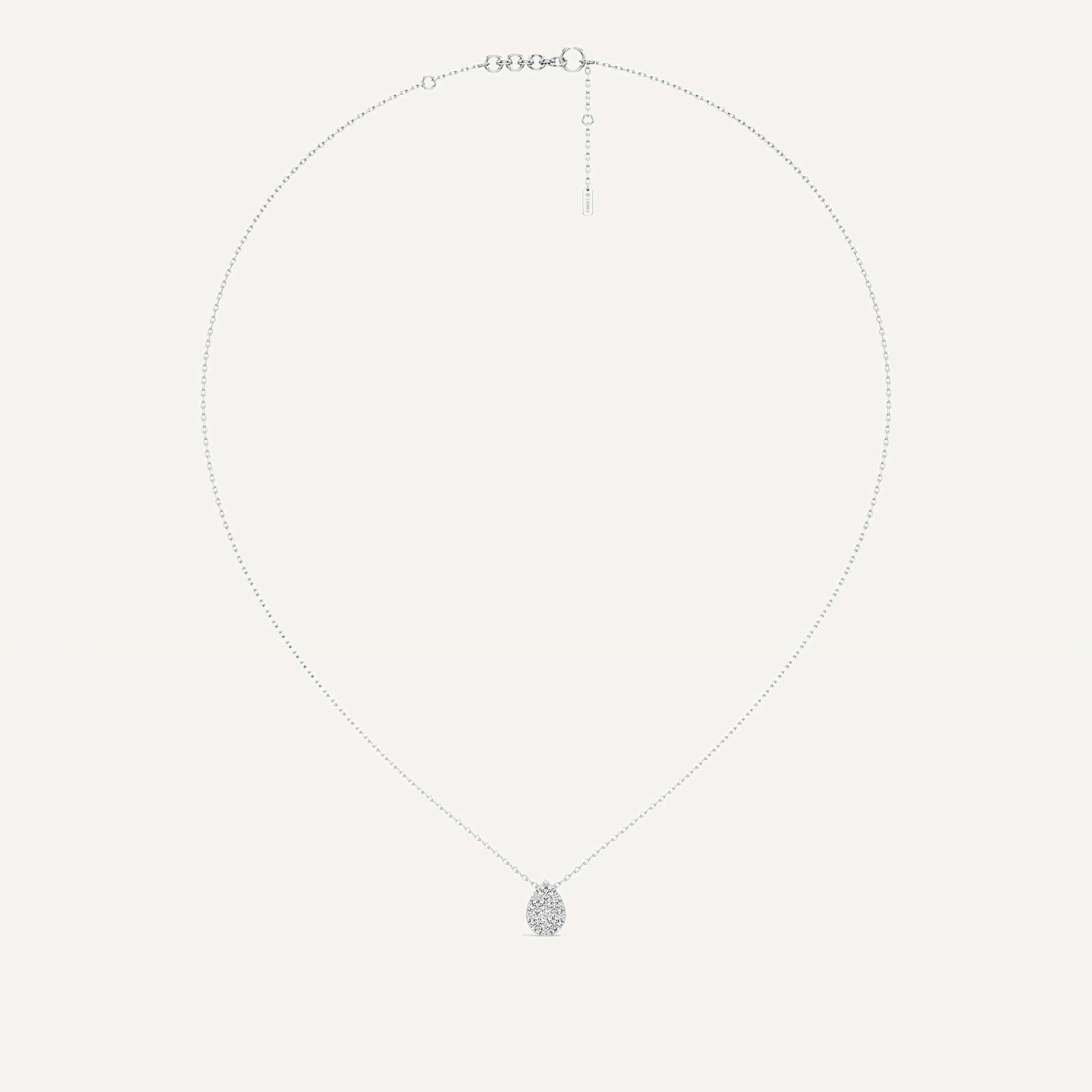 Drawn Pear Diamond Pendant with Chain