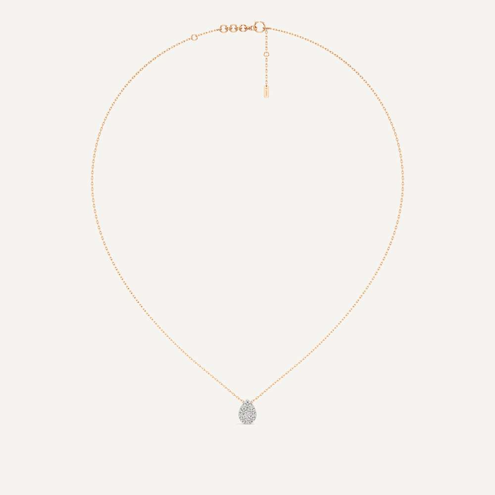 Drawn Pear Diamond Pendant with Chain