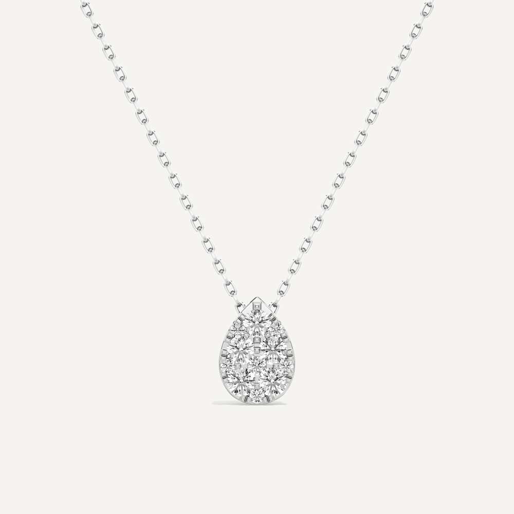 Drawn Pear Diamond Pendant with Chain