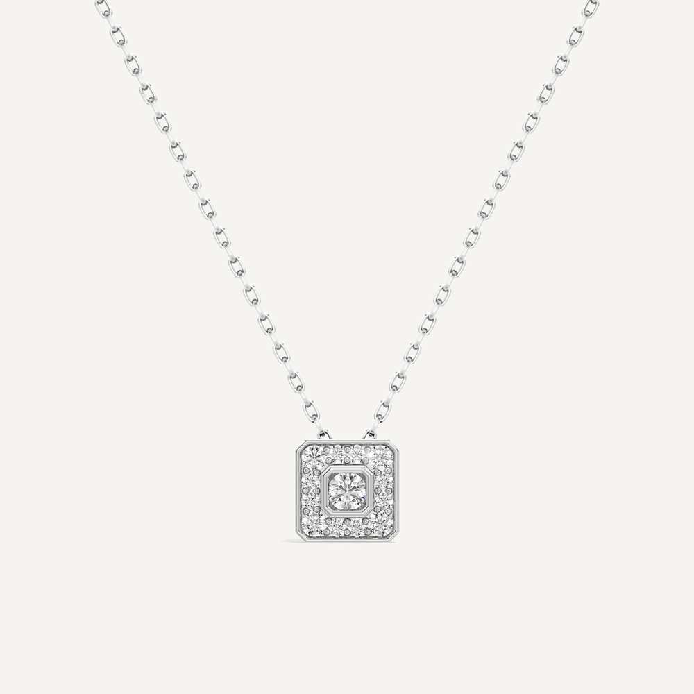 Softly Framed Asscher Diamond Pendant with Chain