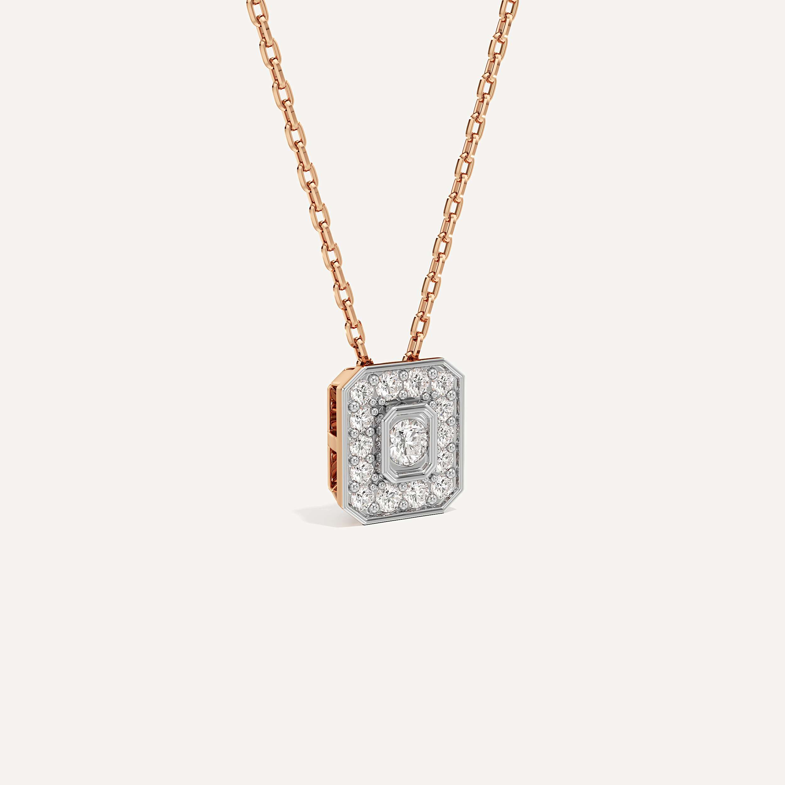 Understated Pull Emerald Diamond Pendant with Chain