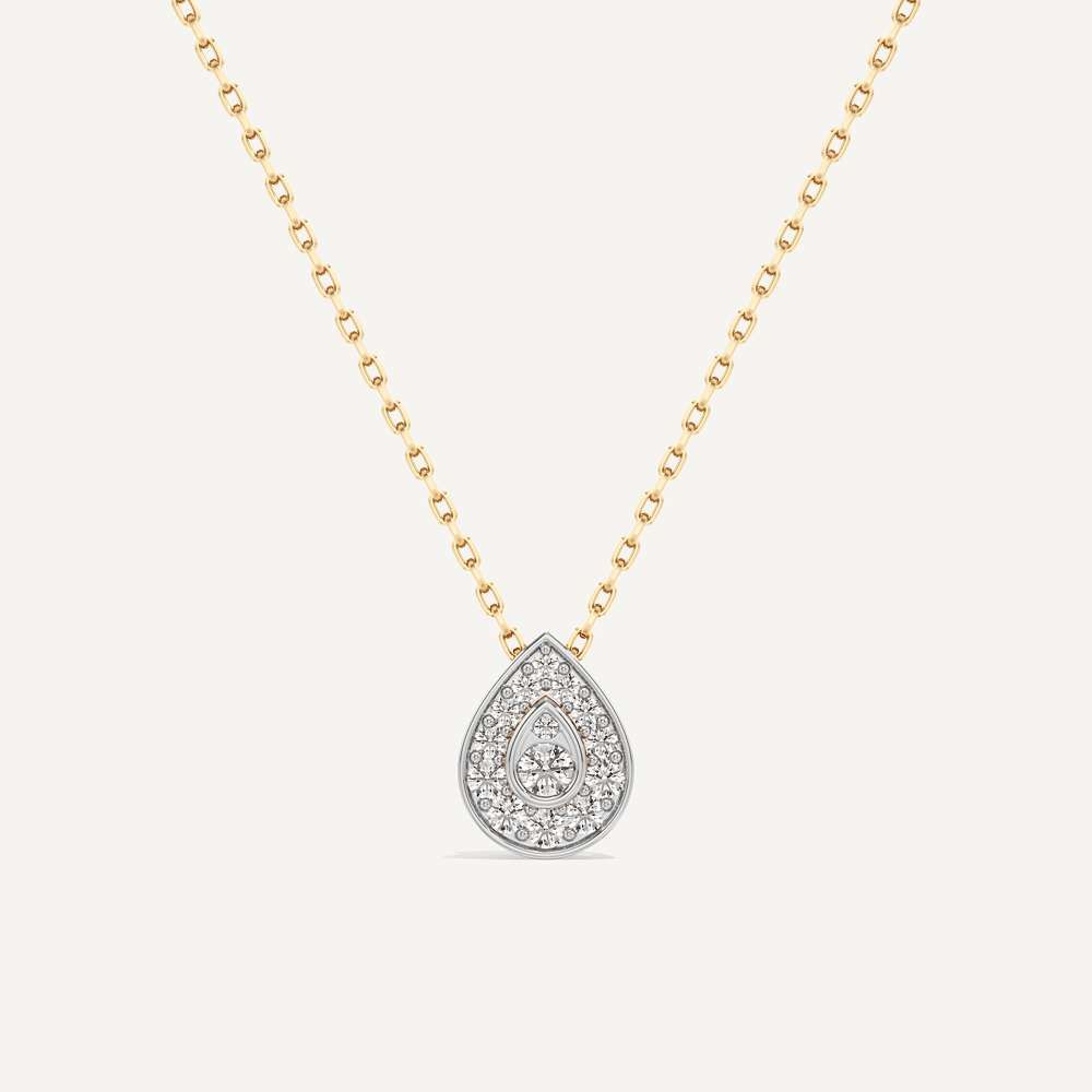 Quietly Seen Pear Diamond Pendant with Chain