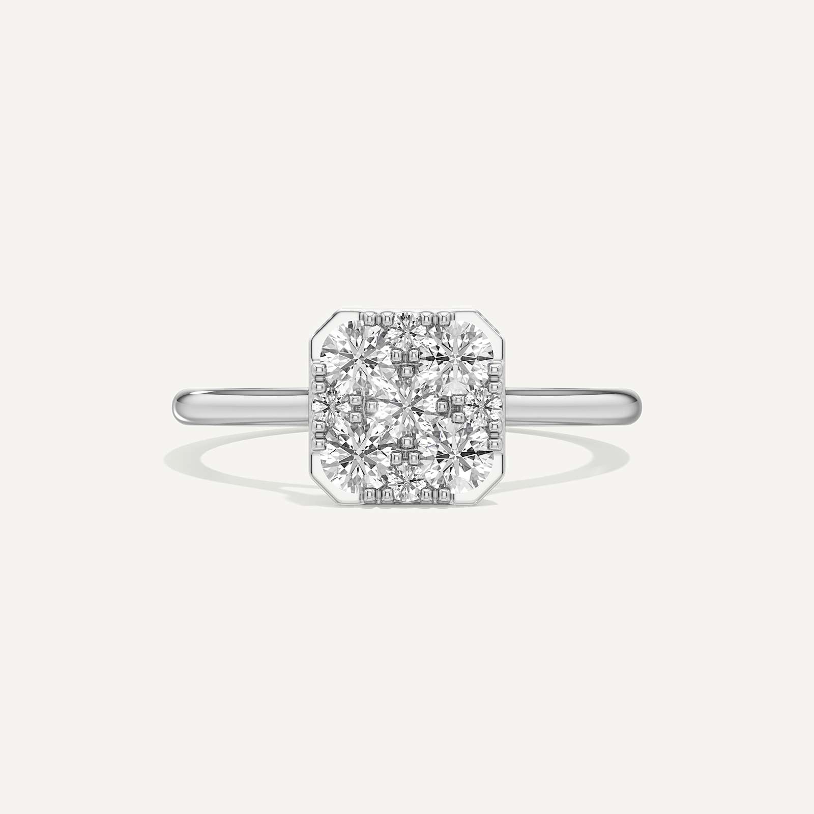 Shimmering Asscher Diamond Ring