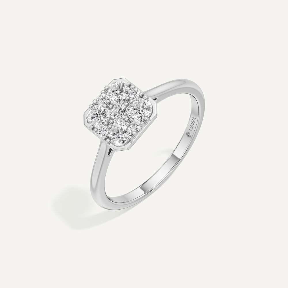 Shimmering Asscher Diamond Ring