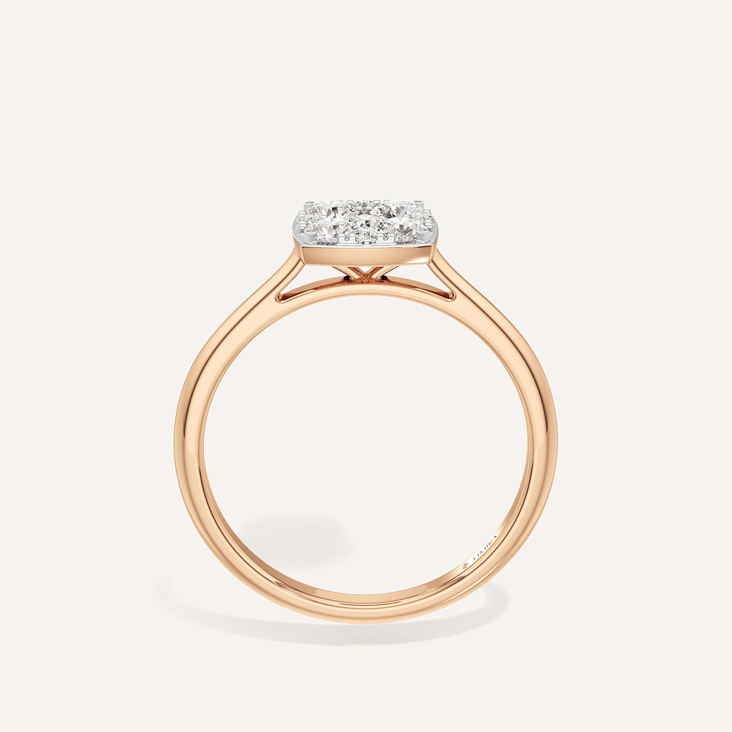 Tapered Cushion Diamond Ring