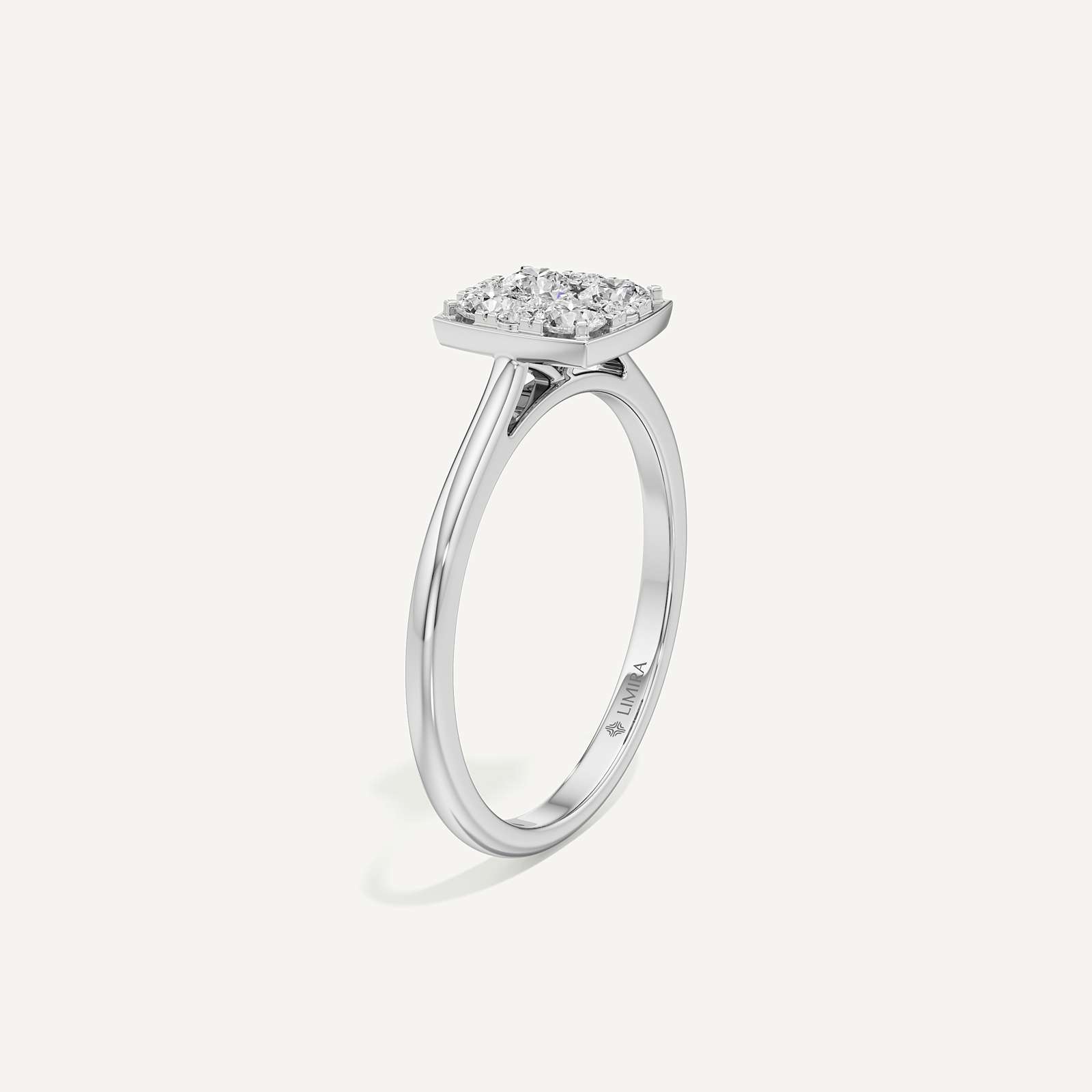Tapered Cushion Diamond Ring