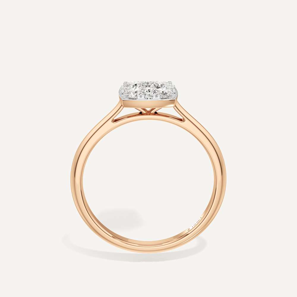 Tapered Cushion Diamond Ring