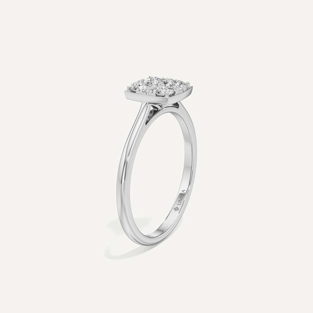 Tapered Cushion Diamond Ring