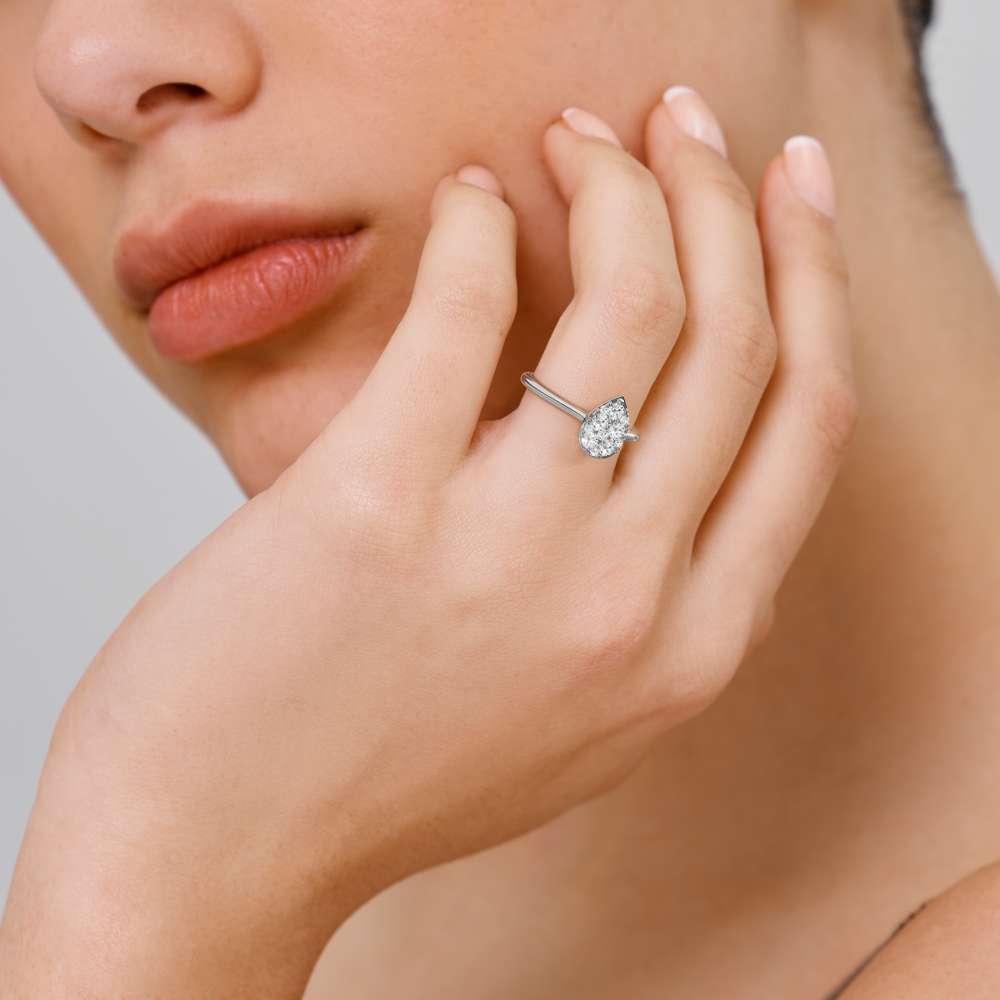 Teardrop Pear Diamond Ring