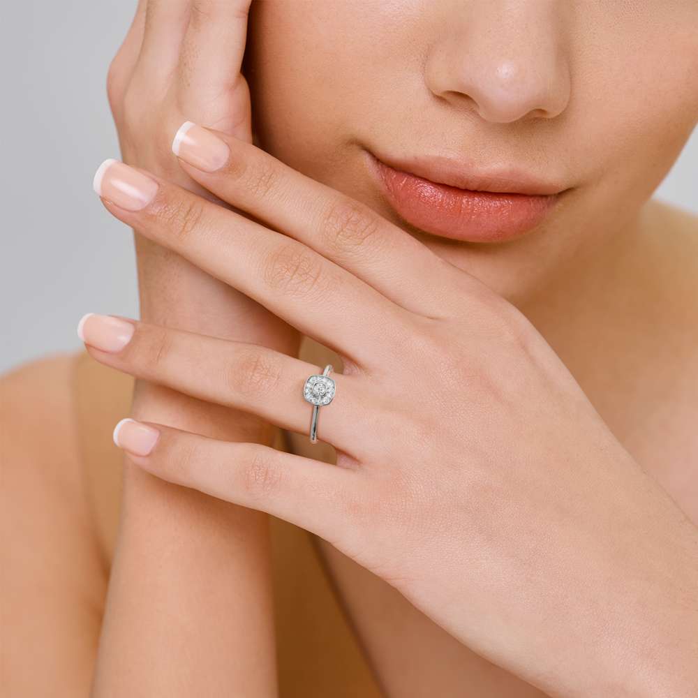 Forever Bright Cushion Diamond Ring
