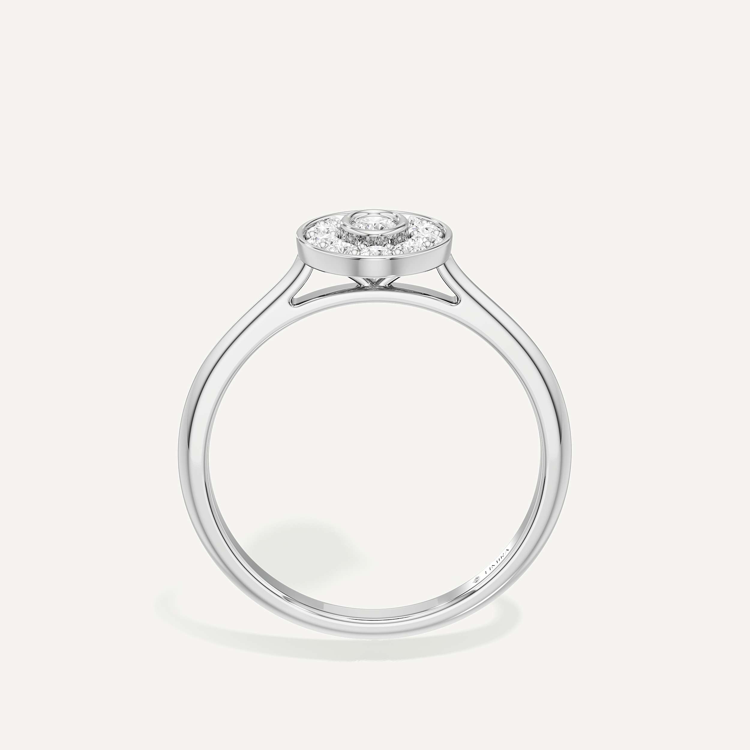 Held Close Oval Diamond Ring