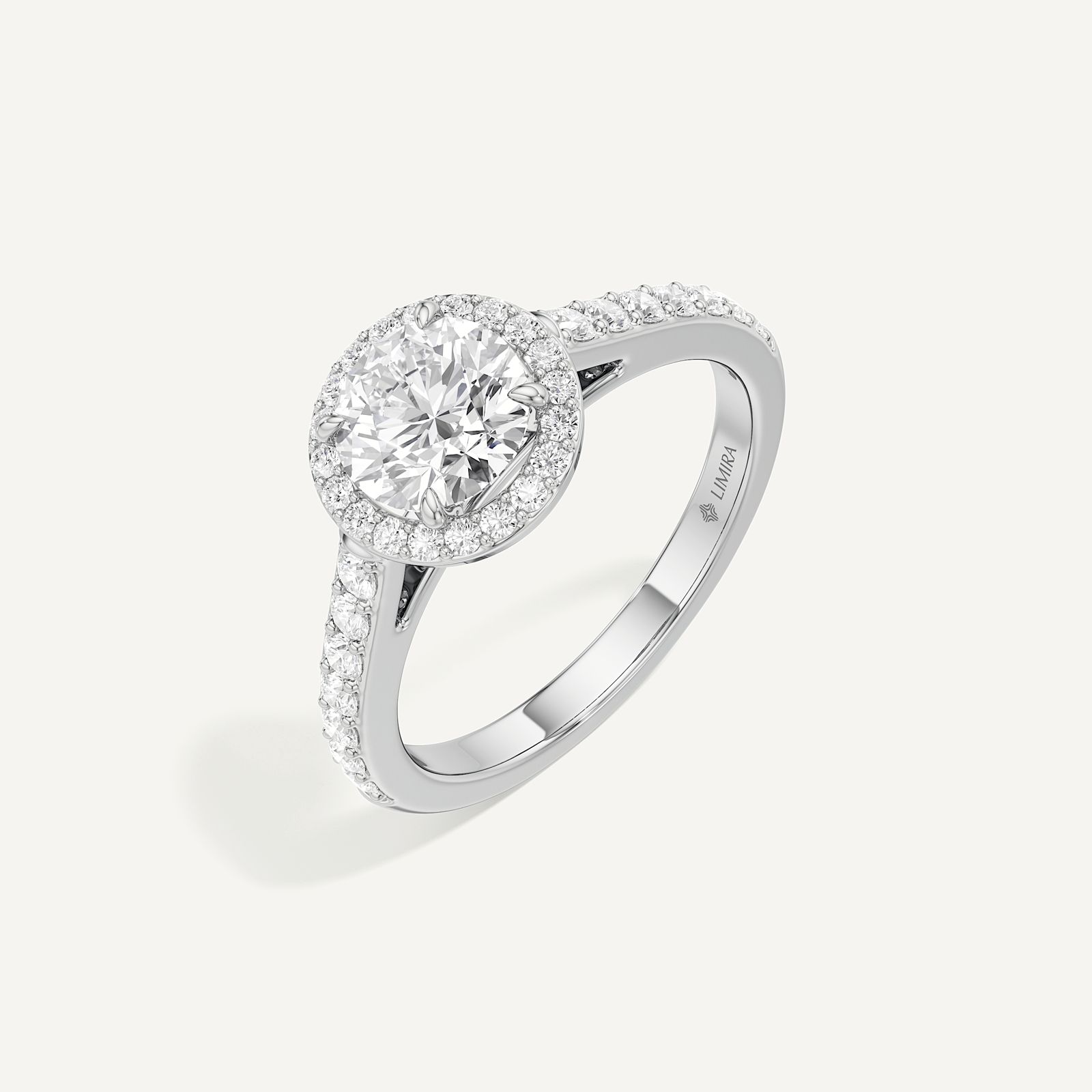 Sunburst Halo Round Diamond