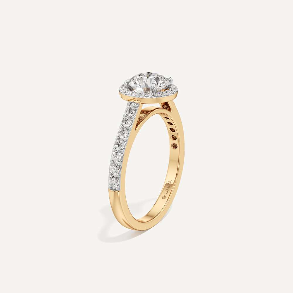 Sunburst Halo Round Diamond