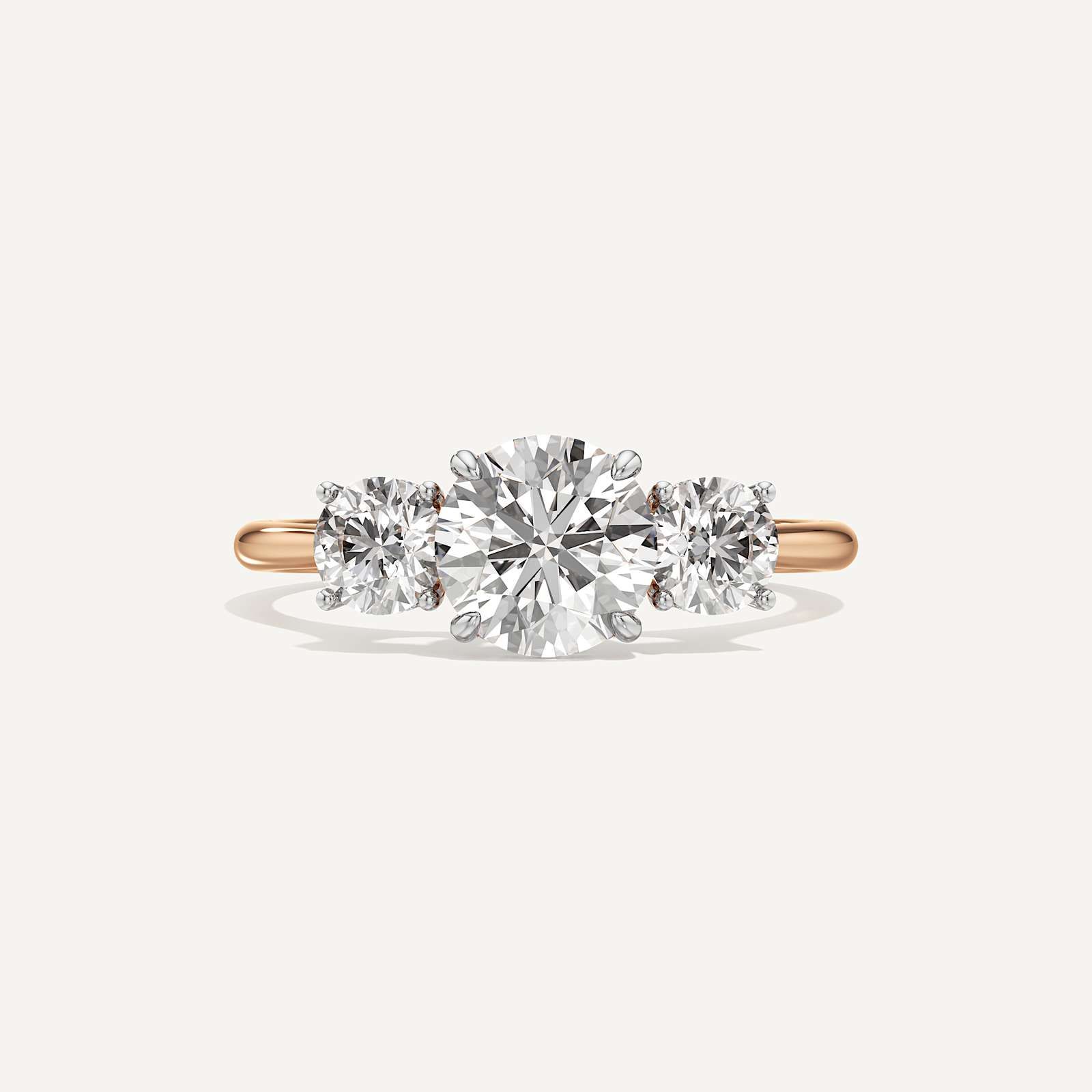 Three-Stoned Round Diamond