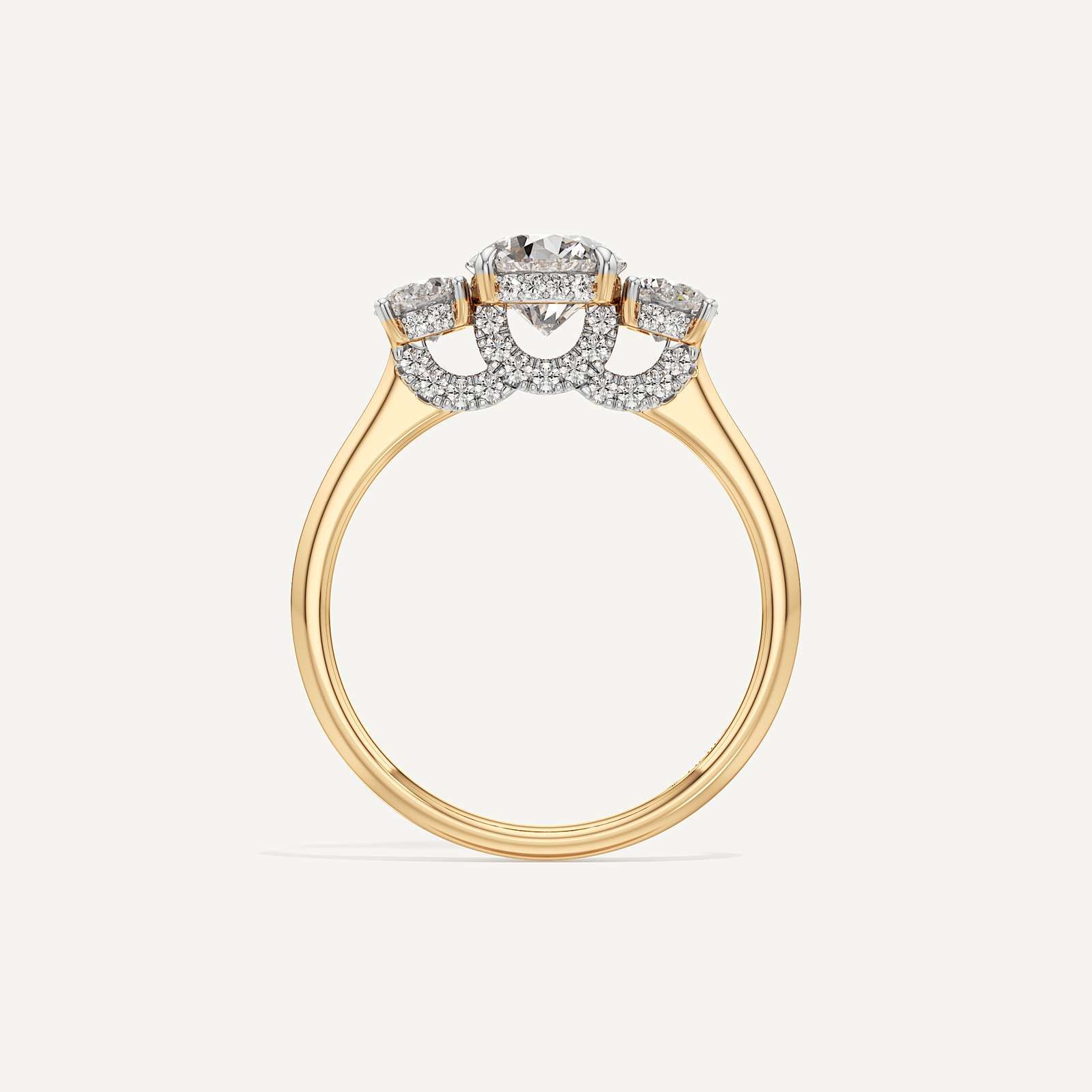 Three-Stoned Round Diamond