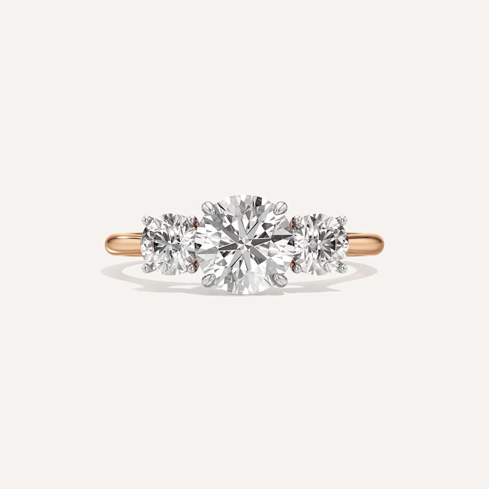 Three-Stoned Round Diamond