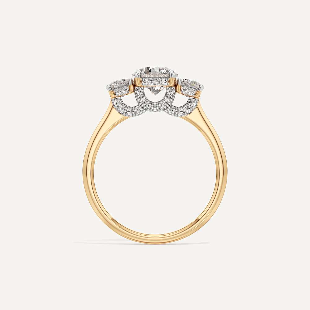 Three-Stoned Round Diamond