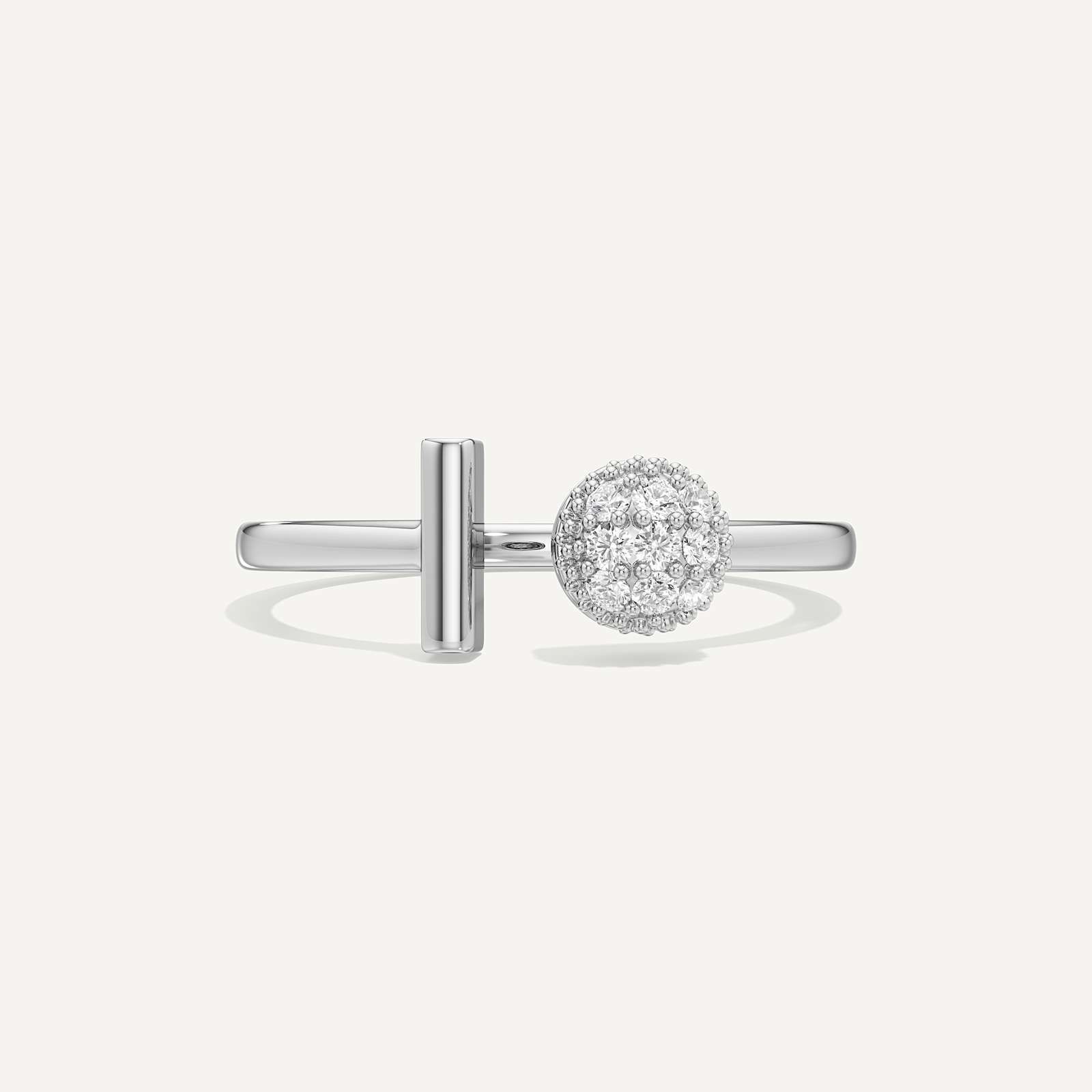 T-Shaped Open Bar Round Diamond