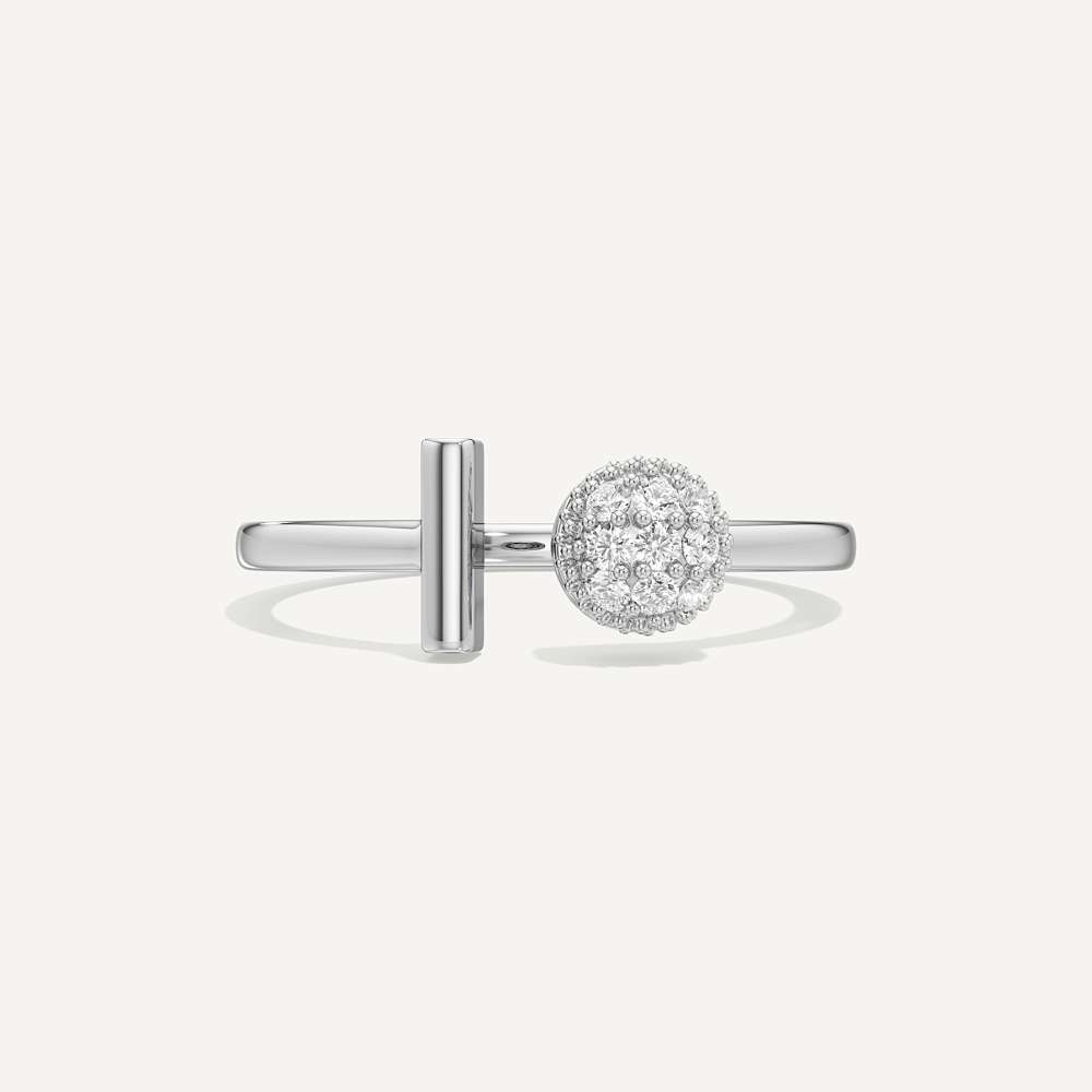 T-Shaped Open Bar Round Diamond
