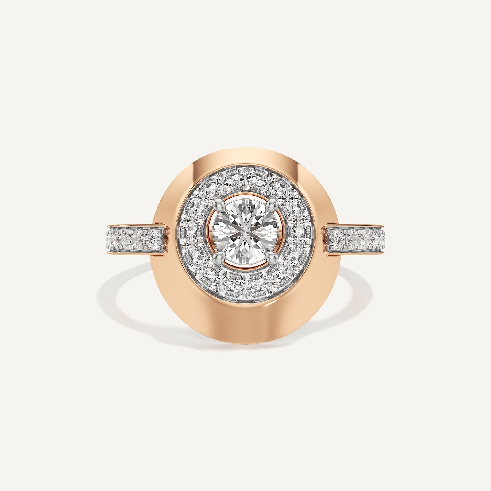 Floating Round Halo Diamond
