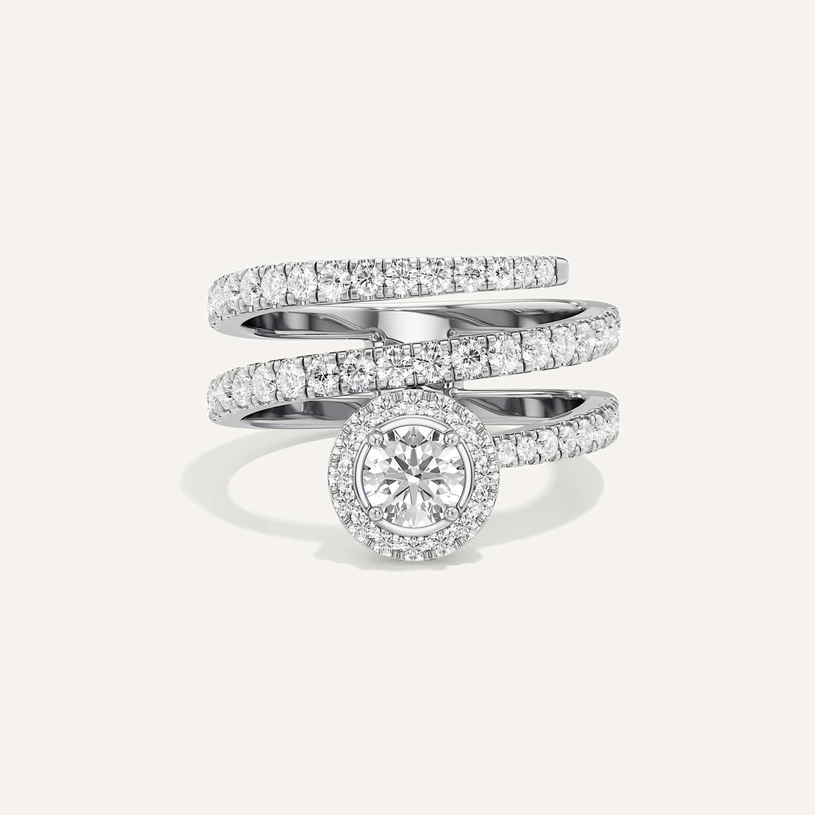 Trinity Swirl Round Diamond